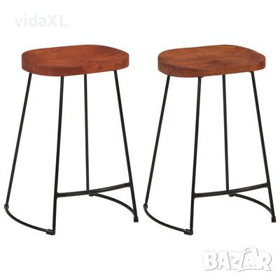 vidaXL Gavin бар табуретки, 2 бр, 45x40x63 см, манго масив（SKU:344915, снимка 1 - Дивани и мека мебел - 45981425