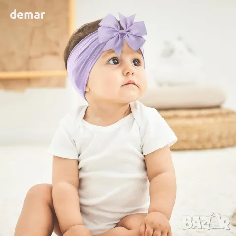 Jollybows 20 бр. Ленти за глава с панделки за бебета/малки деца, 4,5" найлонови ленти за коса, снимка 3 - Други - 49708117