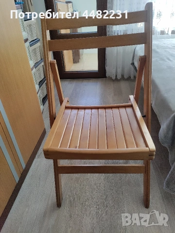 Продавам 6 броя сгъваеми дървени столове изработени в гр.Банско вис.44см.шир.45см.дълб.44см., снимка 6 - Столове - 53040538