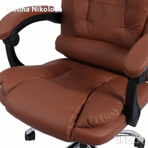 Ергономичен офис стол с лумбална опора от еко кожа – комфорт за дълги часове без болки, снимка 6 - Столове - 53643043