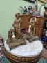 Чифт стари прекрасни антикварни френски бронзови фигури статуетки , снимка 4