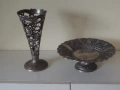 Метална ваза + купа от Германия, снимка 1