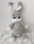 Сиво плюшено Зайче - плетена играчка , снимка 2