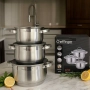 Cheffinger - комплект тенджери от неръждаема стомана – здравина, стил и готвене без компромис, снимка 2