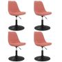 vidaXL Въртящи се трапезни столове, 4 бр, розови, кадифе, снимка 1 - Столове - 45265098