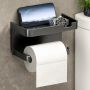 Поставка за тоалетна хартия и телефон, стойка за WC, черна и бяла, снимка 1 - Други - 44480369