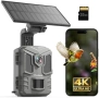 Нова ловна 4K 64MP соларна trail камера с нощно виждане и 32GB SD, снимка 1
