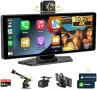 Нов CarPlay екран 4K 10.26" + двойна камера, гласово управление, AUX/FM, снимка 1