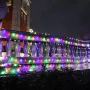 Коледни лампички LED мрежа 1.5м х 1.5м 144 кристални диода студено синя светлина , снимка 3