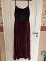 Нова дълга с цепка еластична парти коктейлна официална блестяща бордо рокля, снимка 3