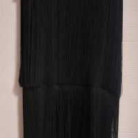 Къса черна рокля с ресни, снимка 2 - Рокли - 45227703
