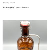Ретро голяма стъклена бутилка за бира с порцеланова запушалка и метална дръжка, снимка 8 - Антикварни и старинни предмети - 45380653