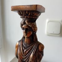 Стара медна статуетка на Кариатида, снимка 7 - Антикварни и старинни предмети - 45399190