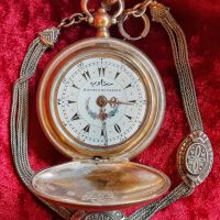 Старинен Османски джобен часовник с кюстек, снимка 3 - Антикварни и старинни предмети - 45135586