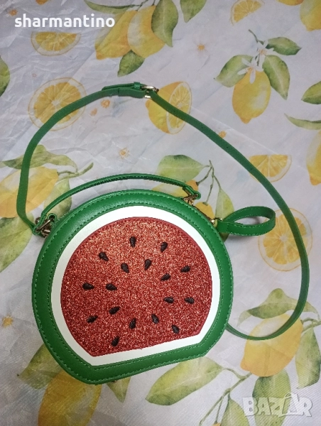 Кожена малка чанта диня - 44 лв, снимка 1