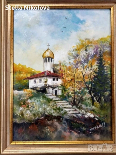 Пейзаж,40/50, маслени бои, рамкирана, снимка 1