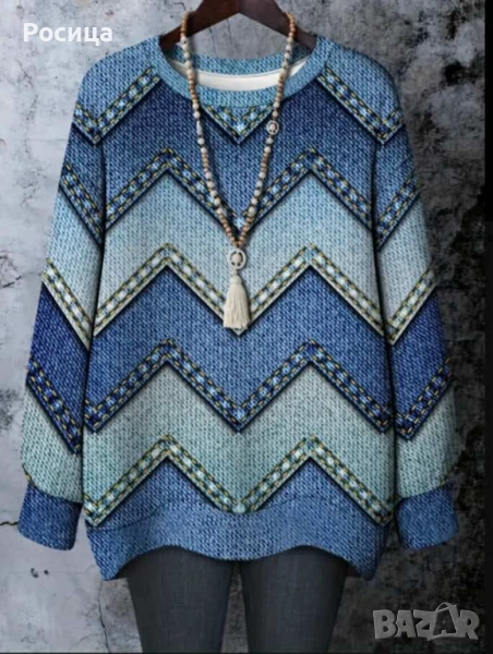 Дамска блуза с дълъг ръкав размер 4ХЛ има разтегливост нова., снимка 1