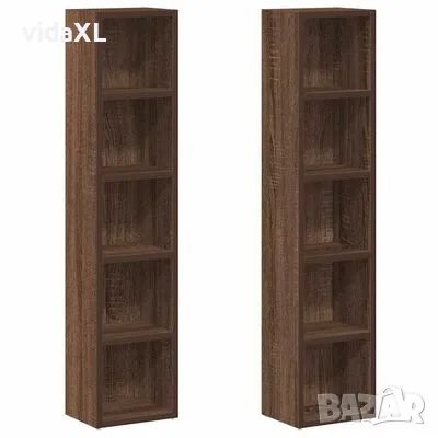 vidaXL CD шкафове, 2 бр, кафяво дъб, 21x16x93,5 см, инженерно дърво(SKU:815320), снимка 1