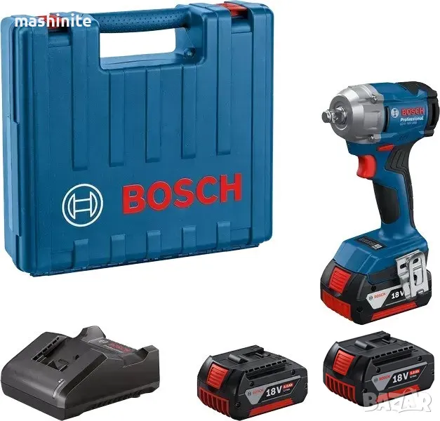 Акумулаторен гайковерт безчетков GDS 18V-350 2 x 4,0Ah L-Case Bosch, снимка 1