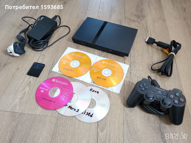 Хакнат PlayStation 2 Slim - пълен комплект + игри, снимка 1