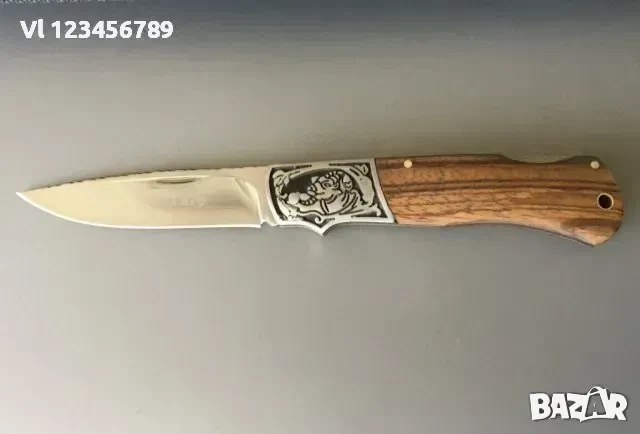 Руски сгъваем джобен нож с калъф ТИГР 90Х20 мм ,сталь 65х13, снимка 1