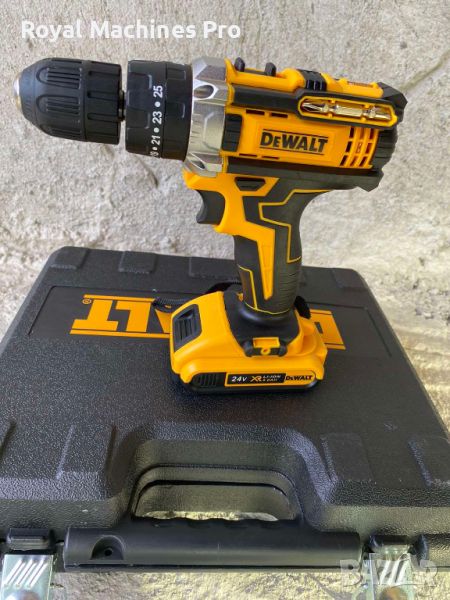 Акумулаторен ударен винтоверт DeWalt Pro 24V с 2 батерии 5Ah Девалт     , снимка 1