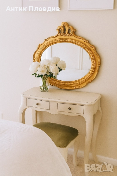 Овално огледало - Голд , снимка 1