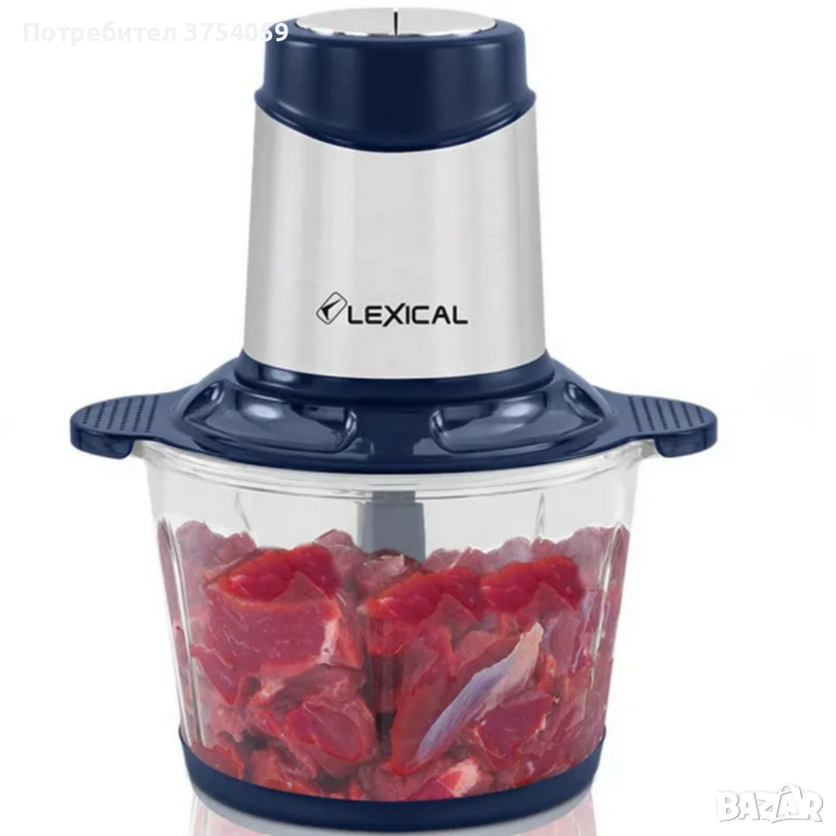 Професионален кухненски чопър Lexical LCH-1916 – бързо и мощно рязане с 4 ножа от неръждаема стомана, снимка 1