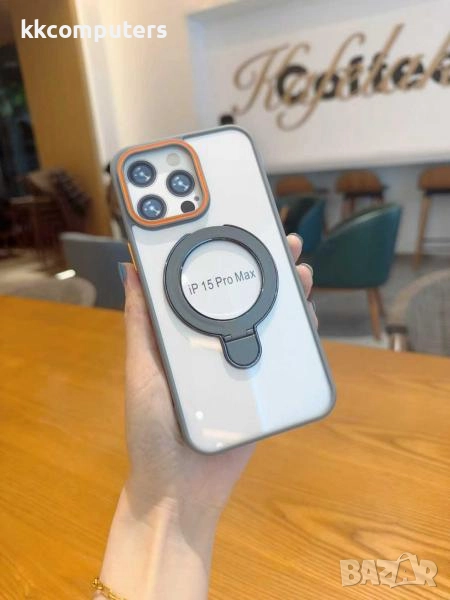 Калъф силикон MagStand Cover Прозрачен / Лилава рамка / за iPhone 17 Pro 6.3 Баркод : 3132539, снимка 1