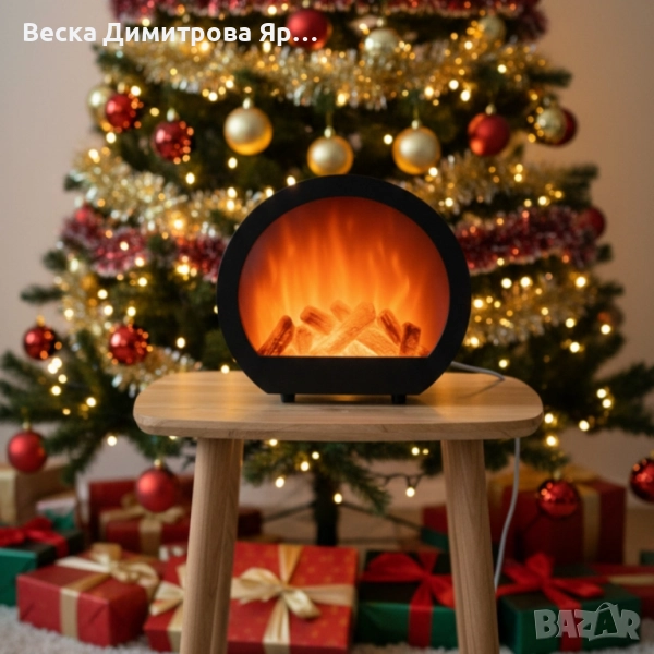 LED декоративна мини камина с имитация на пламък, снимка 1