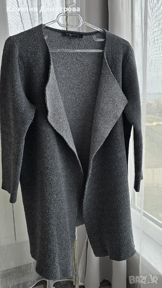Сиво плетено сако/жилетка AMISU – XS/S, снимка 1