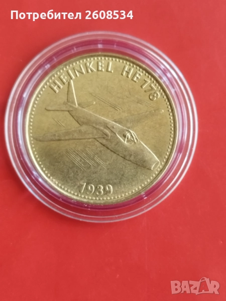 "SHELL" ПЛАКЕТ  "САМОЛЕТ ХЕНКЕЛ 1939 ГОДИНА", снимка 1