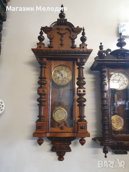 Немски античен стенен часовник Gustav Becker от 1900г. Напълно автентичен. Месингов циферблат. В пер, снимка 1