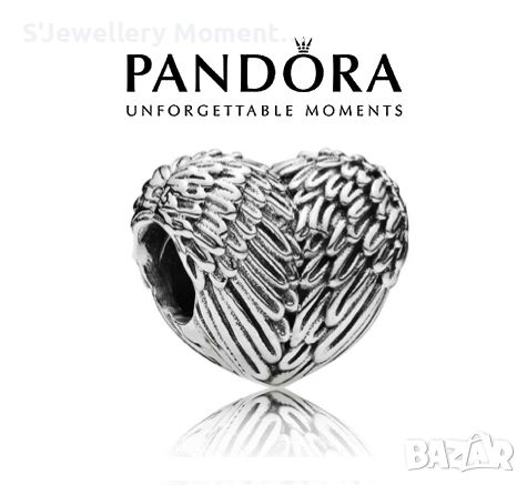 Талисман за гривни Пандора сърце Angel Wings Heart Charm, снимка 1