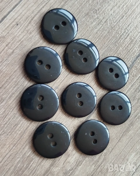 копчетата, черни,18мм., 9бр., снимка 1