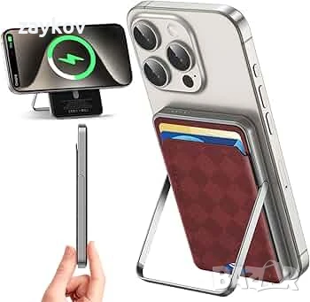 LUCKYDUO 5000mAh Безжично преносимо зарядно с портфейл за iPhone

, снимка 1