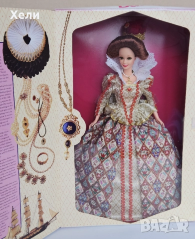 Нова ретро кукла Барби 1994 Elizabethan Queen Barbie, снимка 2 - Кукли - 52676401