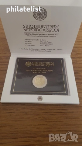 Ватикана 2023 – 2 евро - 500 години от смъртта на Пиетро Перуджино BU, снимка 2 - Нумизматика и бонистика - 53979510
