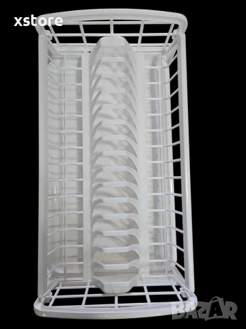 Сушилник за чинии от дебела пластмаса с две тавички 44/30см
