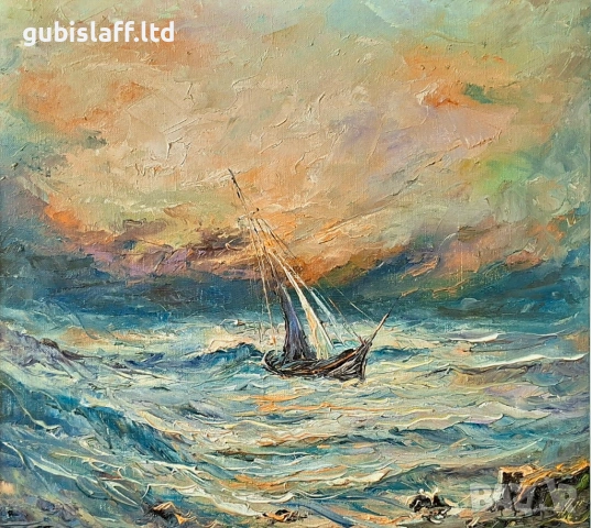 Картина, море, худ. А. Симеонов, снимка 2 - Картини - 54132855