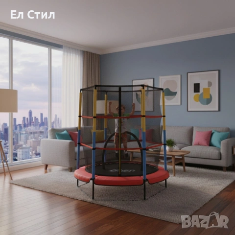 Батут 4,5ft 140см с вътрешна мрежа - червен, снимка 3 - Други - 53563831