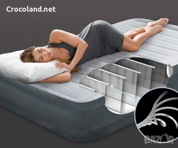 Надуваем матрак Intex Dura-Beam Advantage, 152 х 203 х 46 см, PVC, с вградена помпа, снимка 2 - Надуваеми легла - 50088109