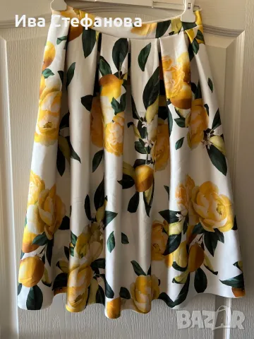 Dorothy Perkins нова елегантна разкошна пола свеж лимонен принт лимони лимон , снимка 2 - Поли - 50150948