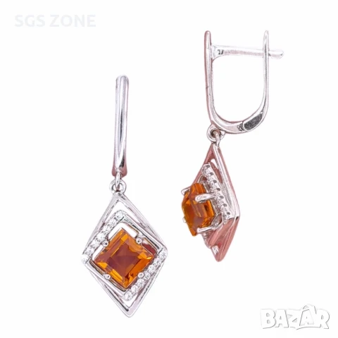 СРЕБЪРЕНИ ОБЕЦИ ОТ ТАЙЛАНД СЪС АМЕТИСТ ПЕРИДОТ ЦИТРИН, снимка 9 - Обеци - 51176260