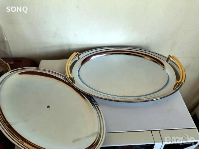 Прекрасно Позлатено Плато, снимка 3 - Прибори за хранене, готвене и сервиране - 53983462