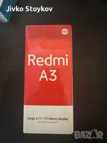 Смартфон GSM XIAOMI REDMI A3 BLACK 6.71 ", 64 GB, RAM 3 GB, 8+0.08 MP, снимка 1 - Xiaomi - 47332570