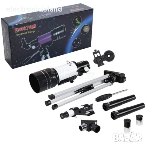 Астрономически телескоп F30070M със статив, вашият прозорец към небето, снимка 6 - Други спортове - 53599143