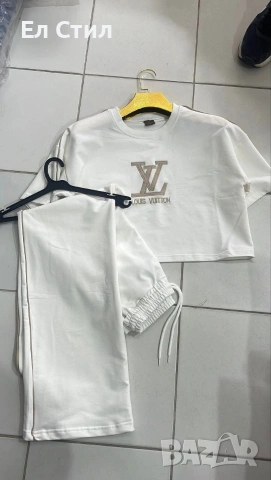 📌Дамски Комплект Louis Vuitton Лого бродерия С М Л ХЛ размер Цена 38€ Еконт, снимка 4 - Спортни екипи - 53740437