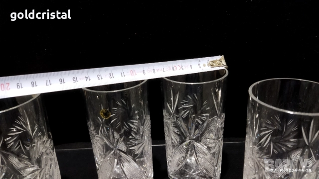кристални чаши за вода , снимка 6 - Антикварни и старинни предмети - 52011281