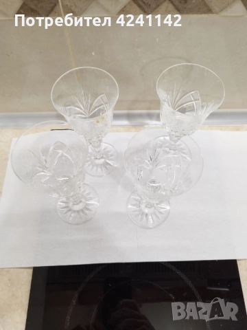 4бр. кристални чаши Zawiercie / Полша, снимка 4 - Сервизи - 52585985